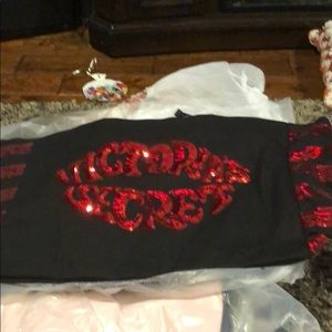 Red and black victoria secret tote